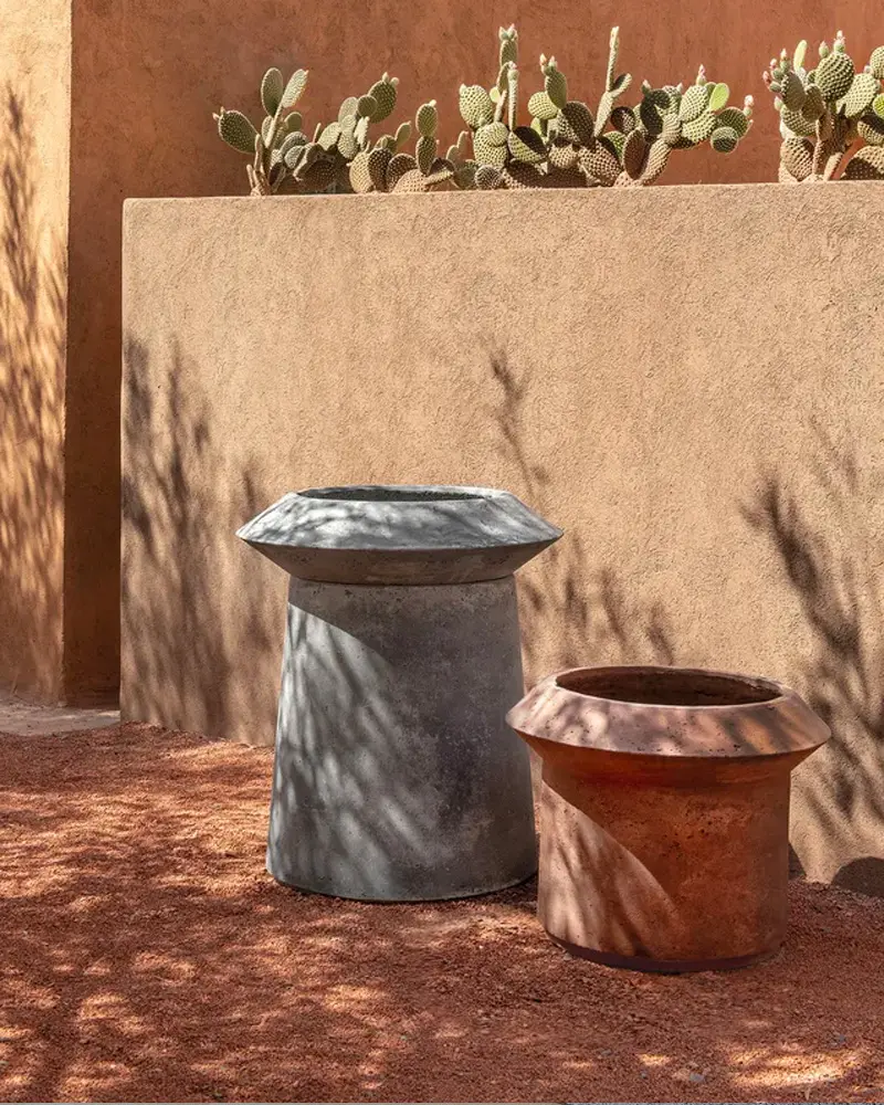 pot beton gris