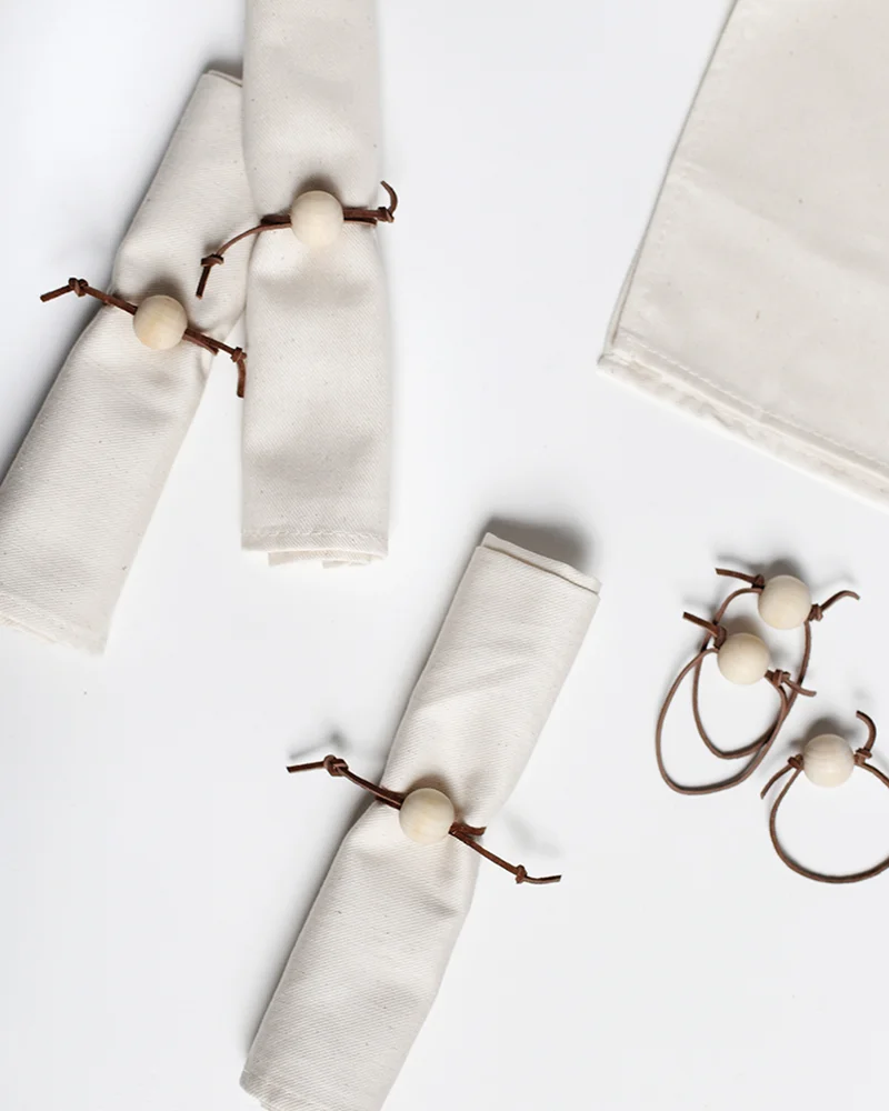 rond de serviette corde cuir diy