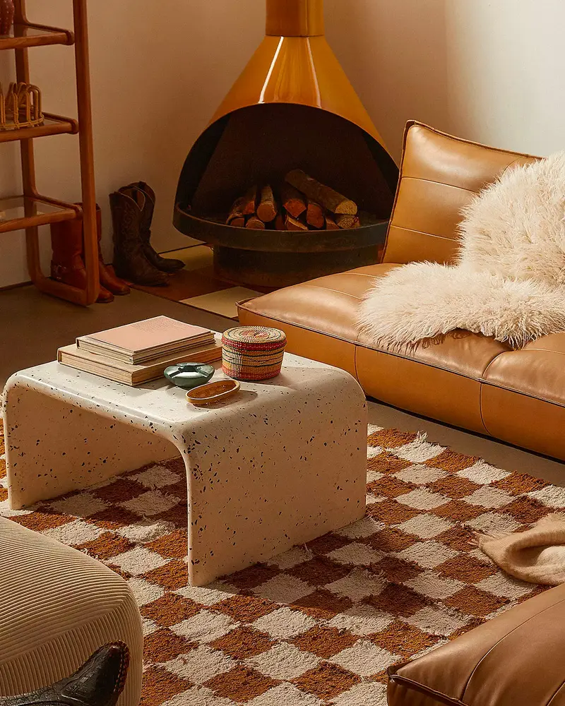 tapis damier deco salon