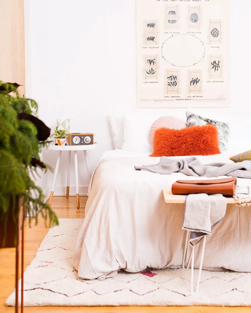coussin orange deco chambre