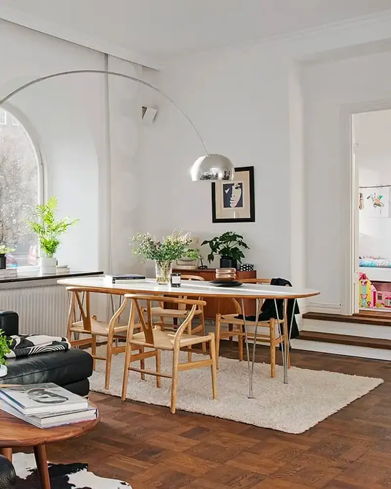 deco appartement moderne cuir noir salle a manger