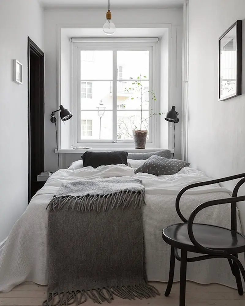 deco appartement moderne scandinave noir chambre