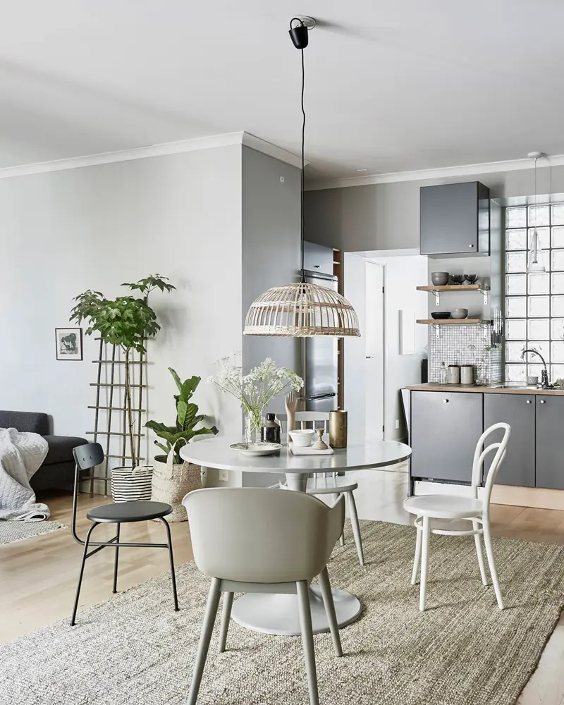 deco appartement nature vert kaki salle a manger