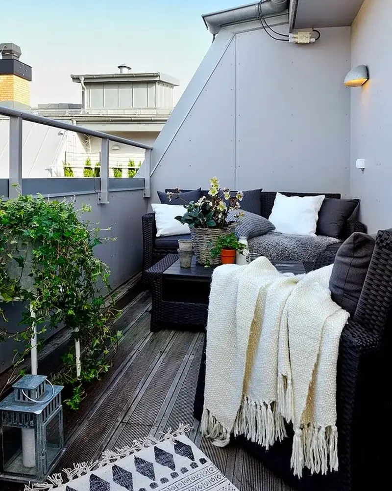 deco appartement scandinave moderne gris balcon