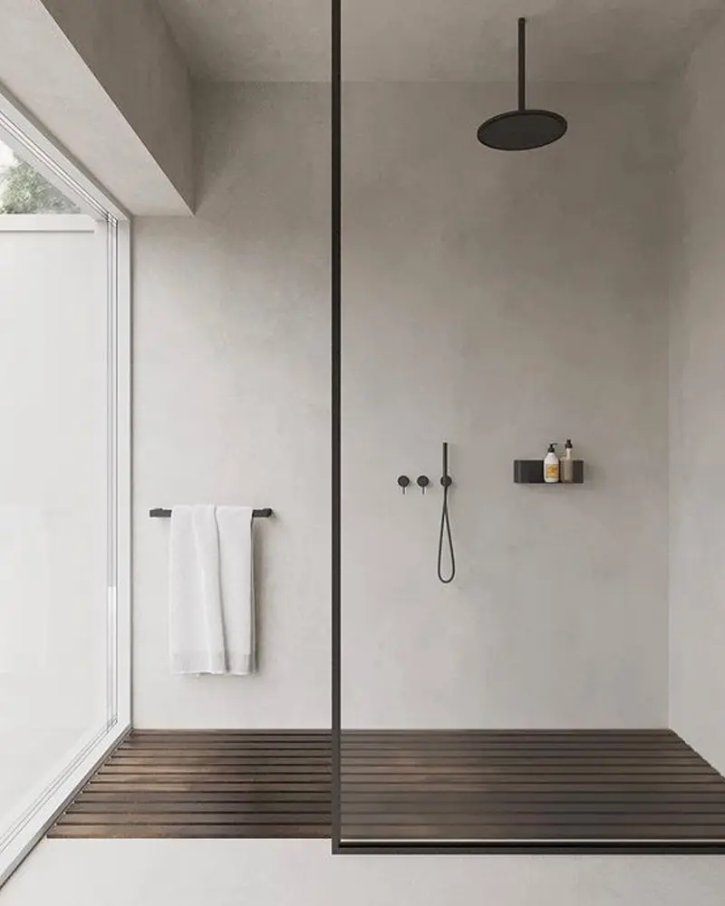 deco salle de bain minimaliste blanc bois