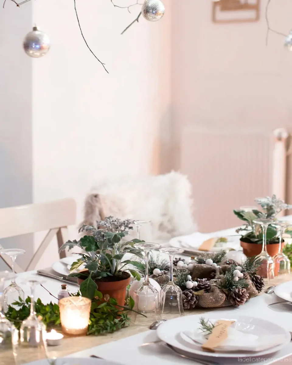 deco table noel vegetale plantes