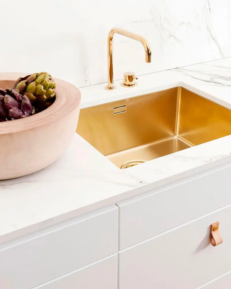 évier dore deco cuisine
