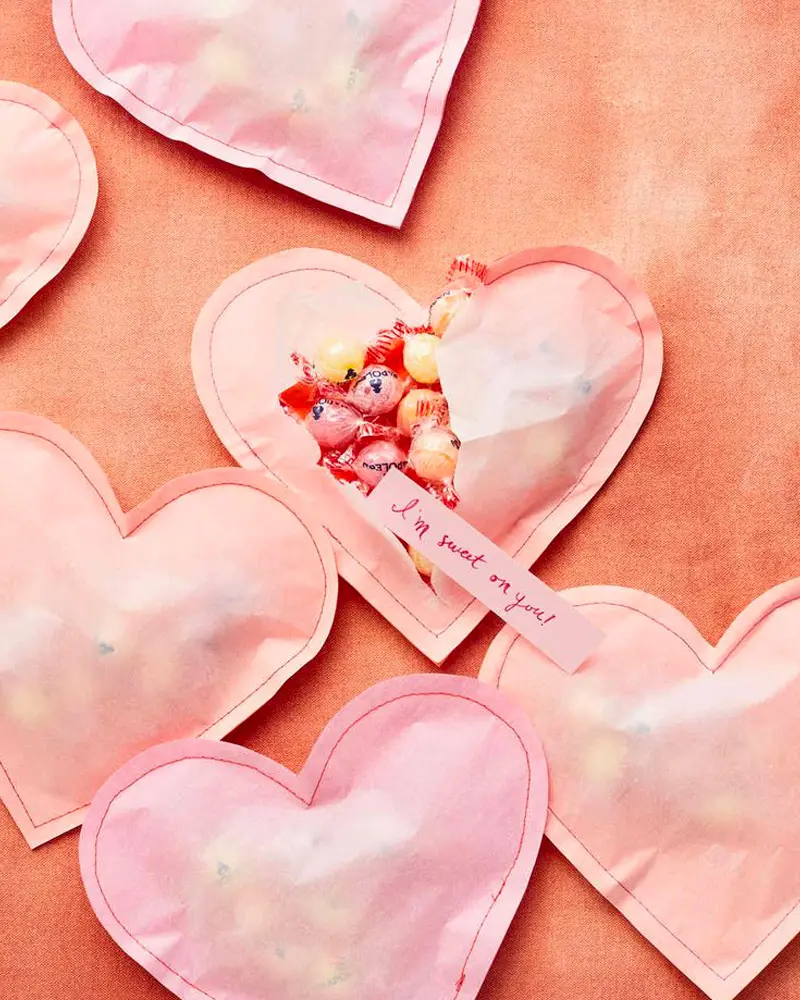 sachet bonbon papier diy saint valentin