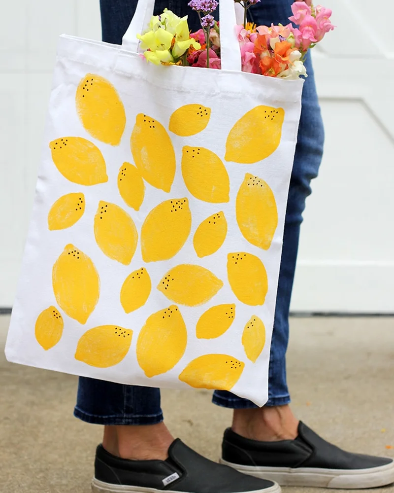 totebag peinture tampon diy