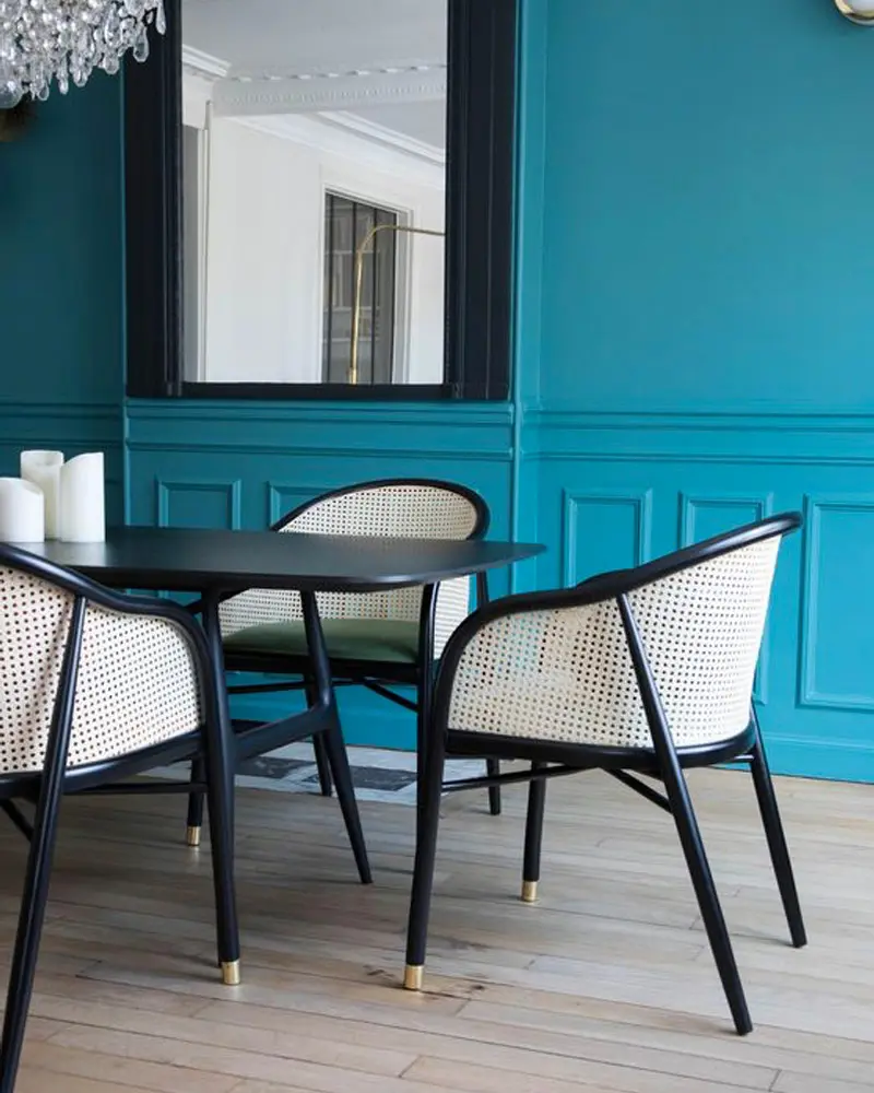 chaise cannage moderne deco salle a manger