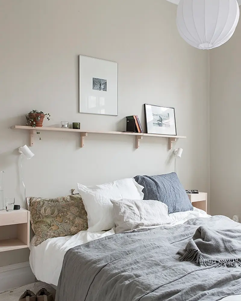 deco appartement scandinave blanc bois chambre