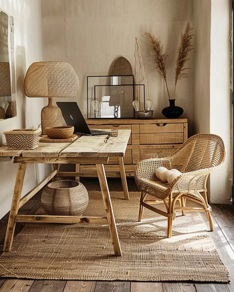 deco bureau rotin
