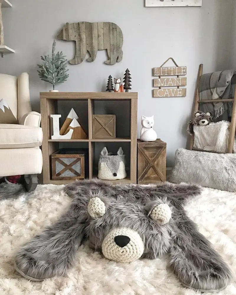 deco chambre bebe cabane bois cosy