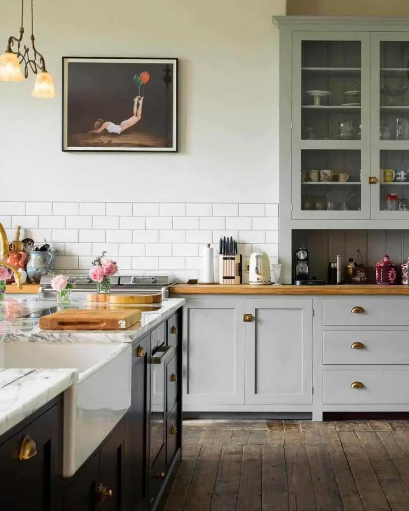deco cuisine campagne gris bois