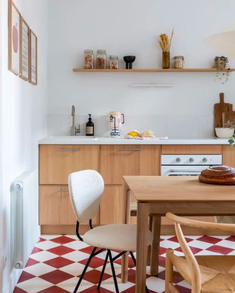 deco cuisine moderne sol damier