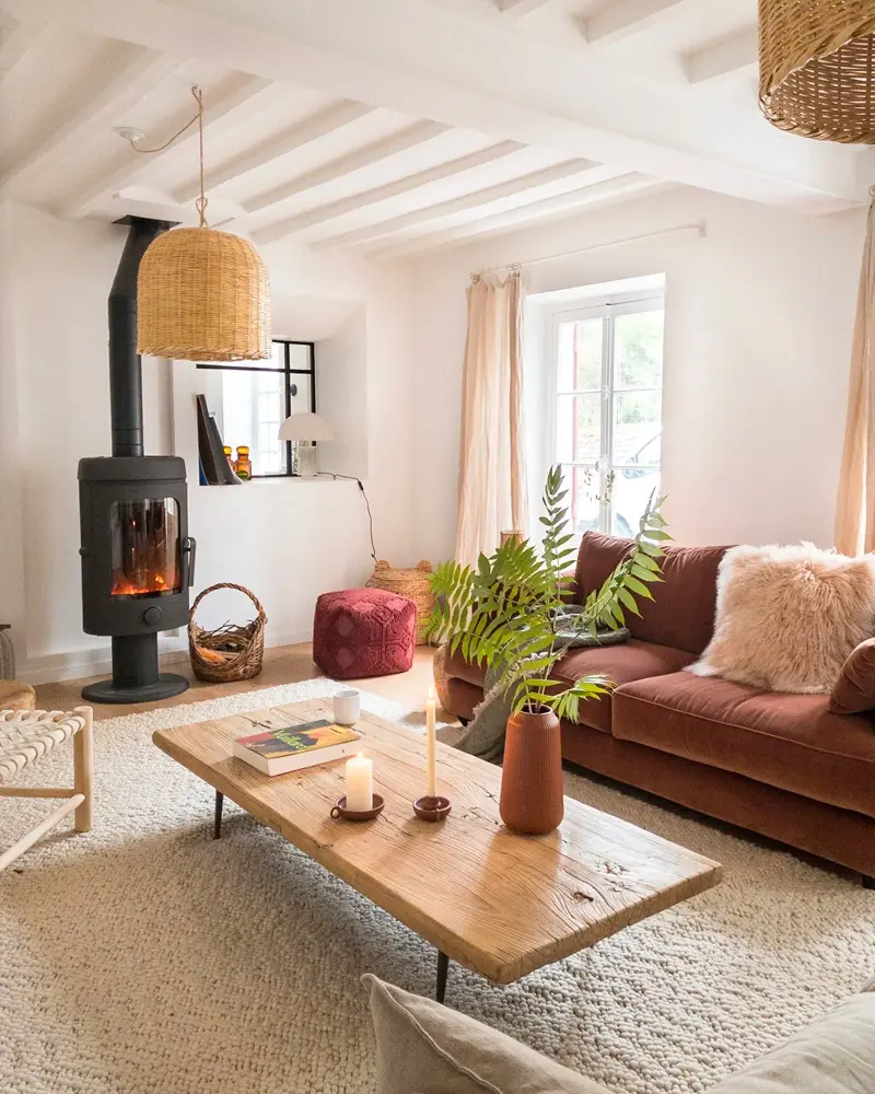 deco salon campagne terracotta