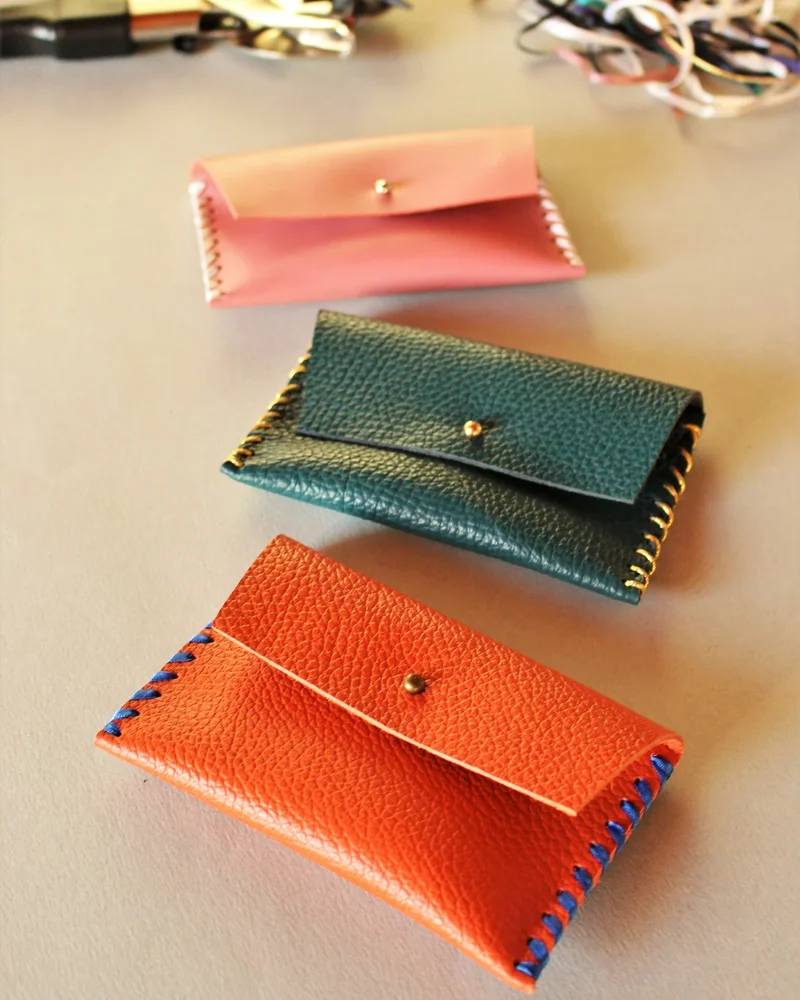 porte monnaie diy cuir couture