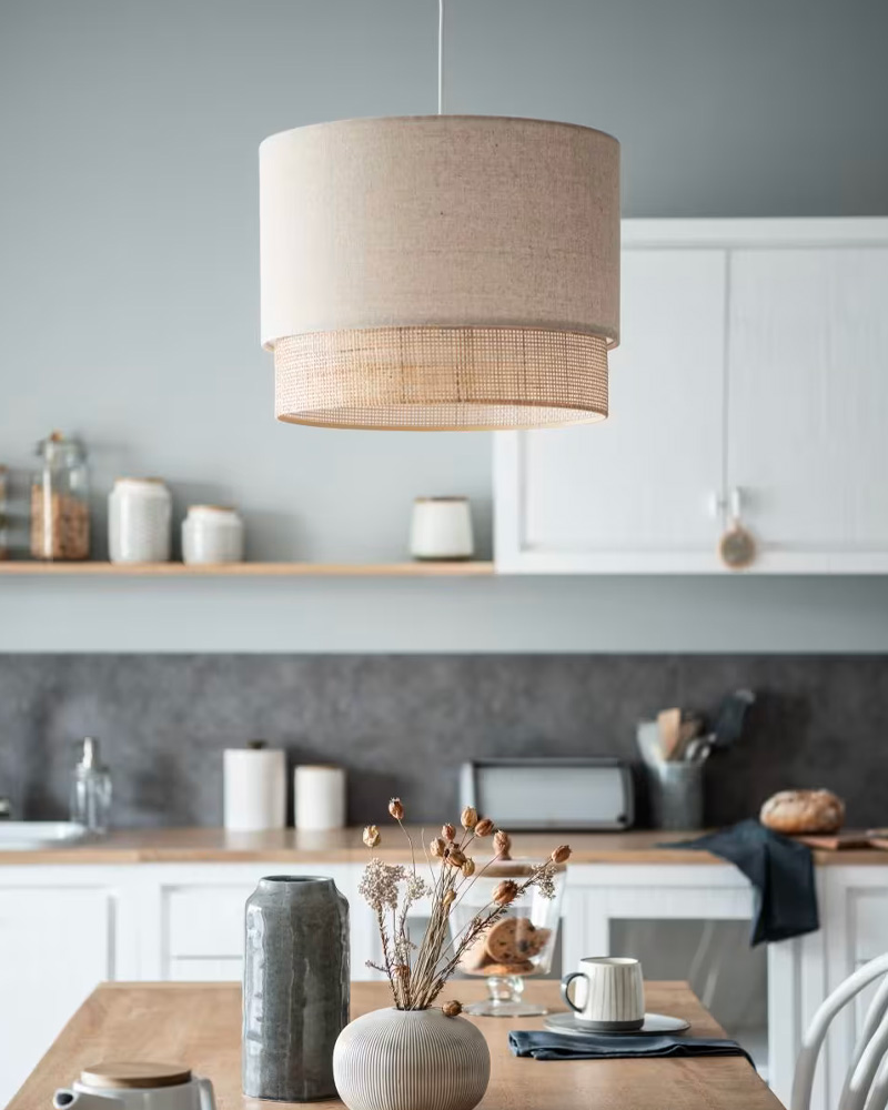 suspension rotin beige cannage