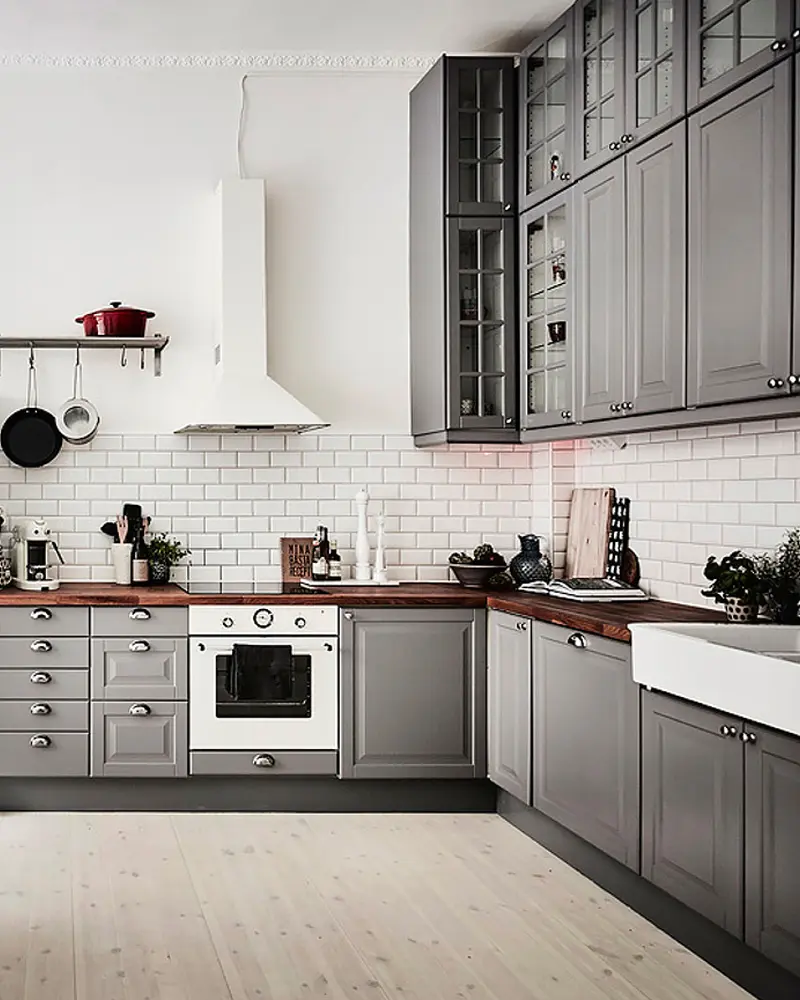 deco appartement chic gris cuisine