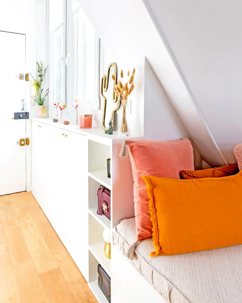 deco appartement nature vert rose entree