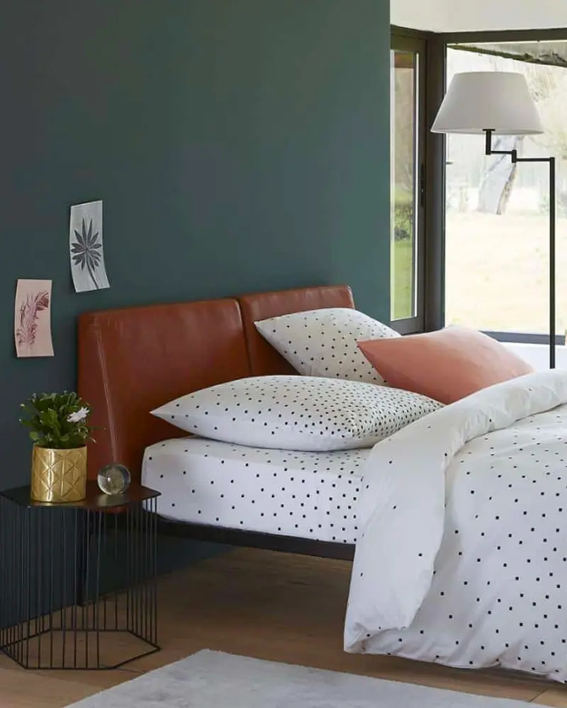 deco chambre lit cuir
