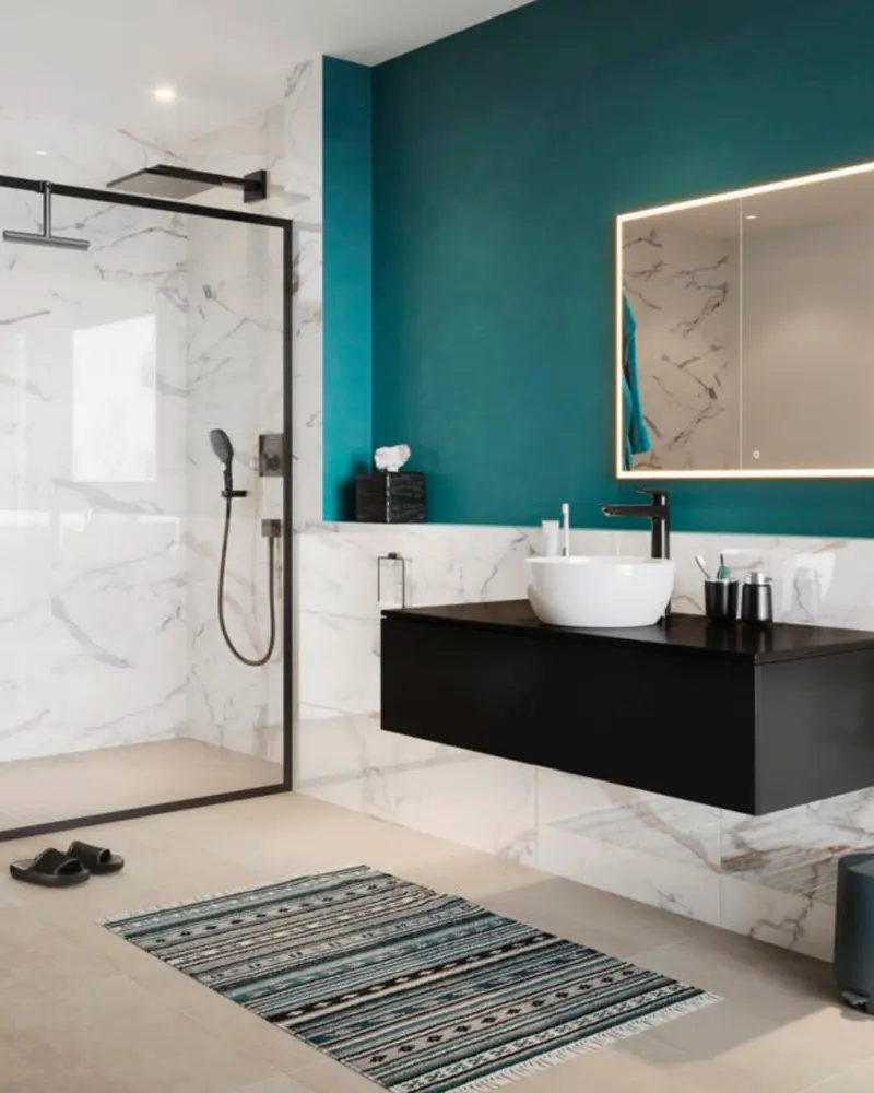 deco salle de bain moderne marbre
