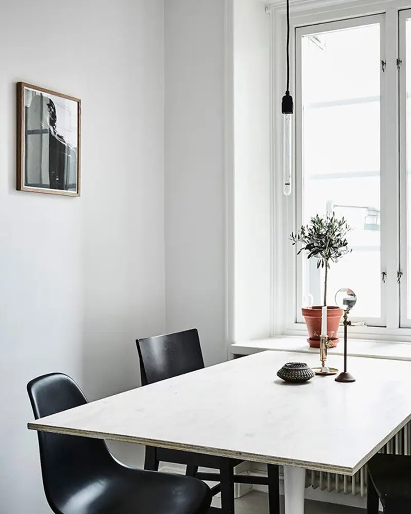 deco studio gris noir blanc salle a manger
