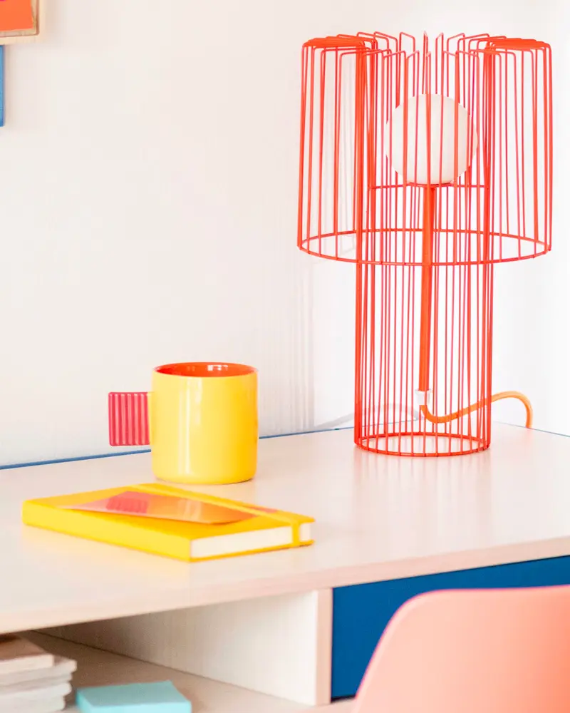 mug jaune rouge
