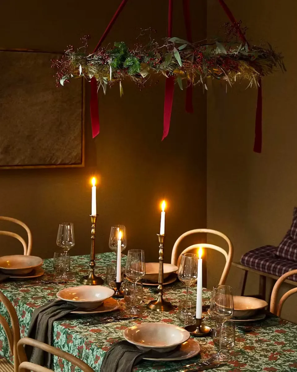 nappe vegetale deco table noel