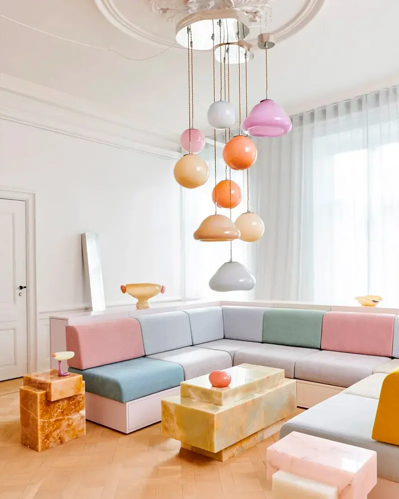 suspension verre champignon deco salon