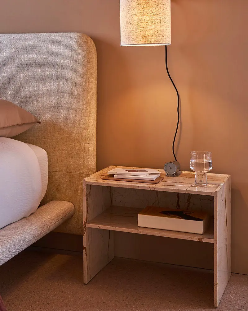 table ede chevet marbre beige
