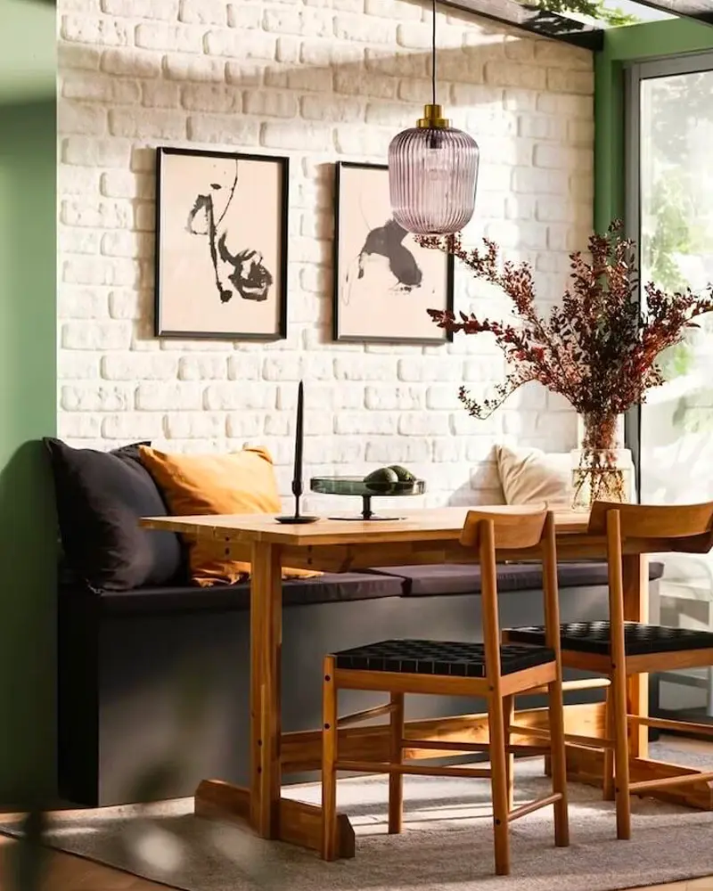 banquette plante deco salle a manger