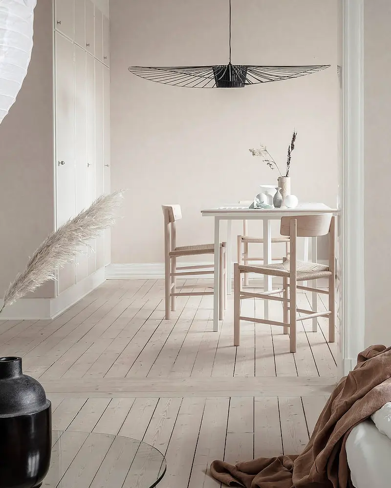 deco appartement zen japandi scandinave beige salle a manger