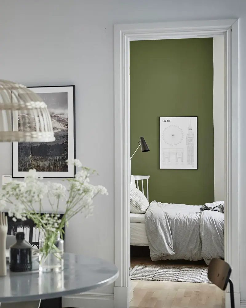deco appartement nature vert kaki salle a manger
