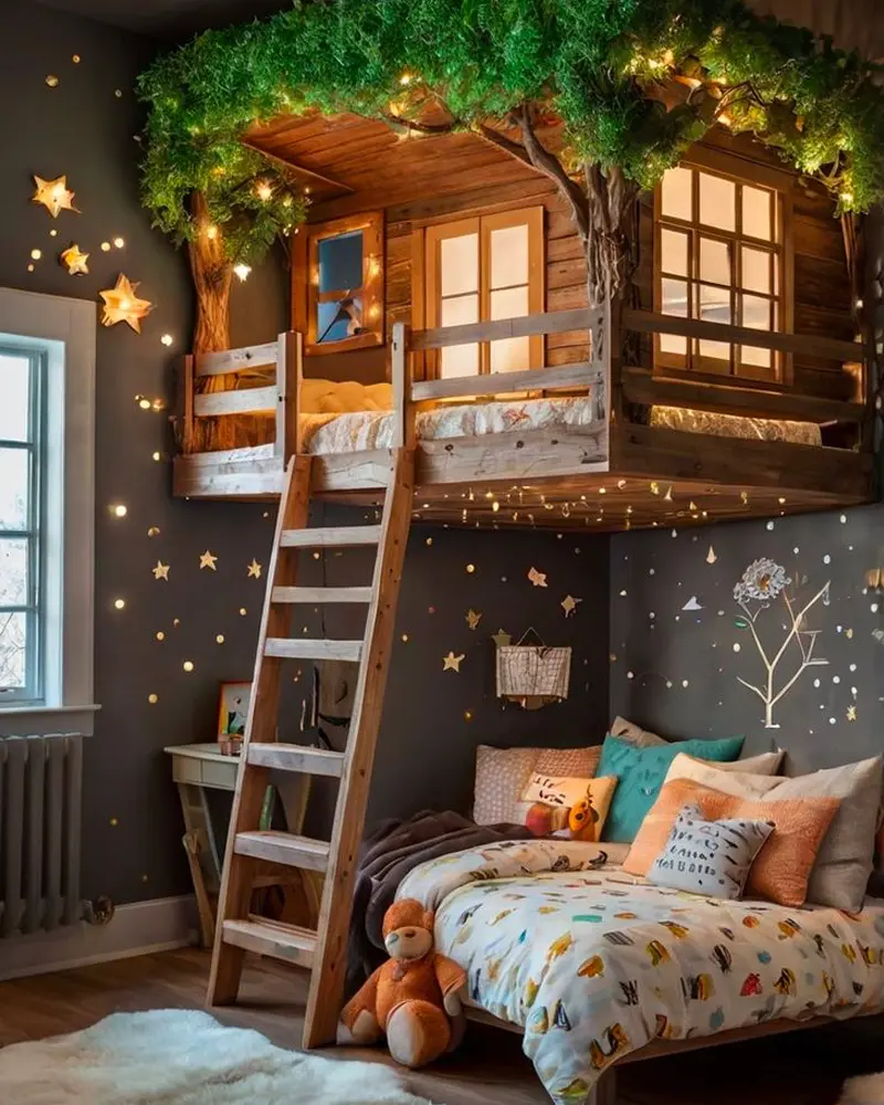 deco chambre enfant cabane suspendue