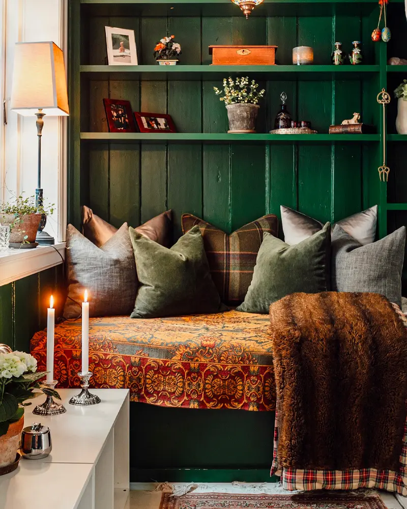 deco cosy cocooning vert bleu salon