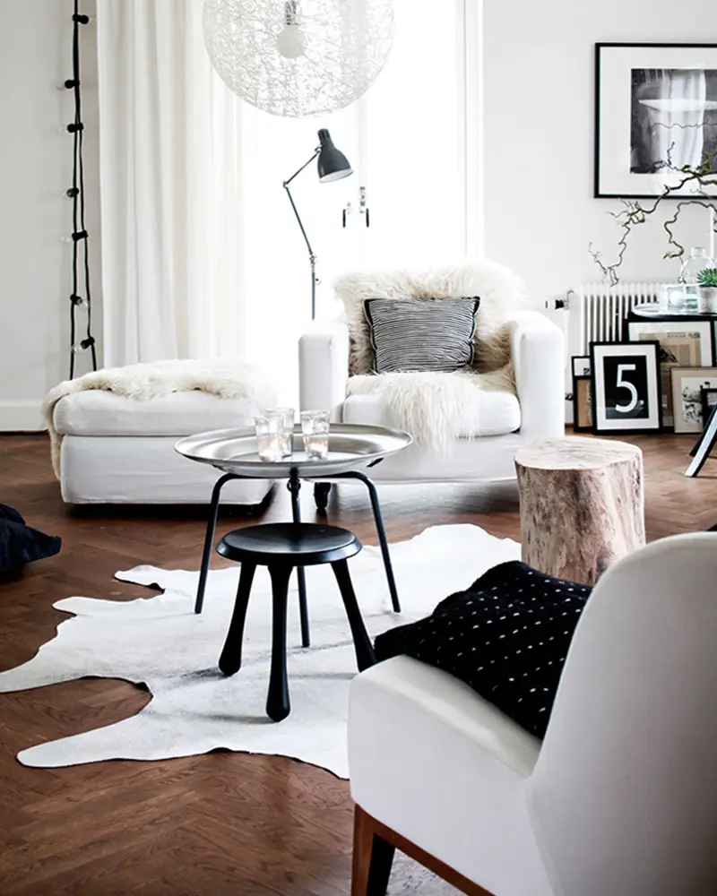 deco salon fausse fourrure