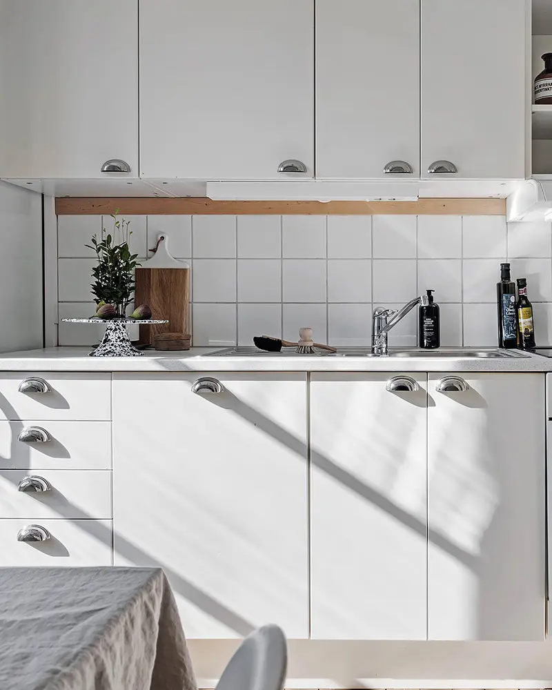 deco studio scandinave noir blanc cuisine