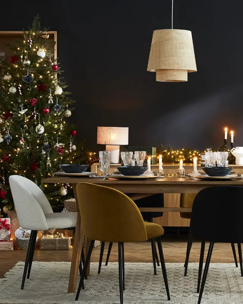 deco table noel moderne noir chic