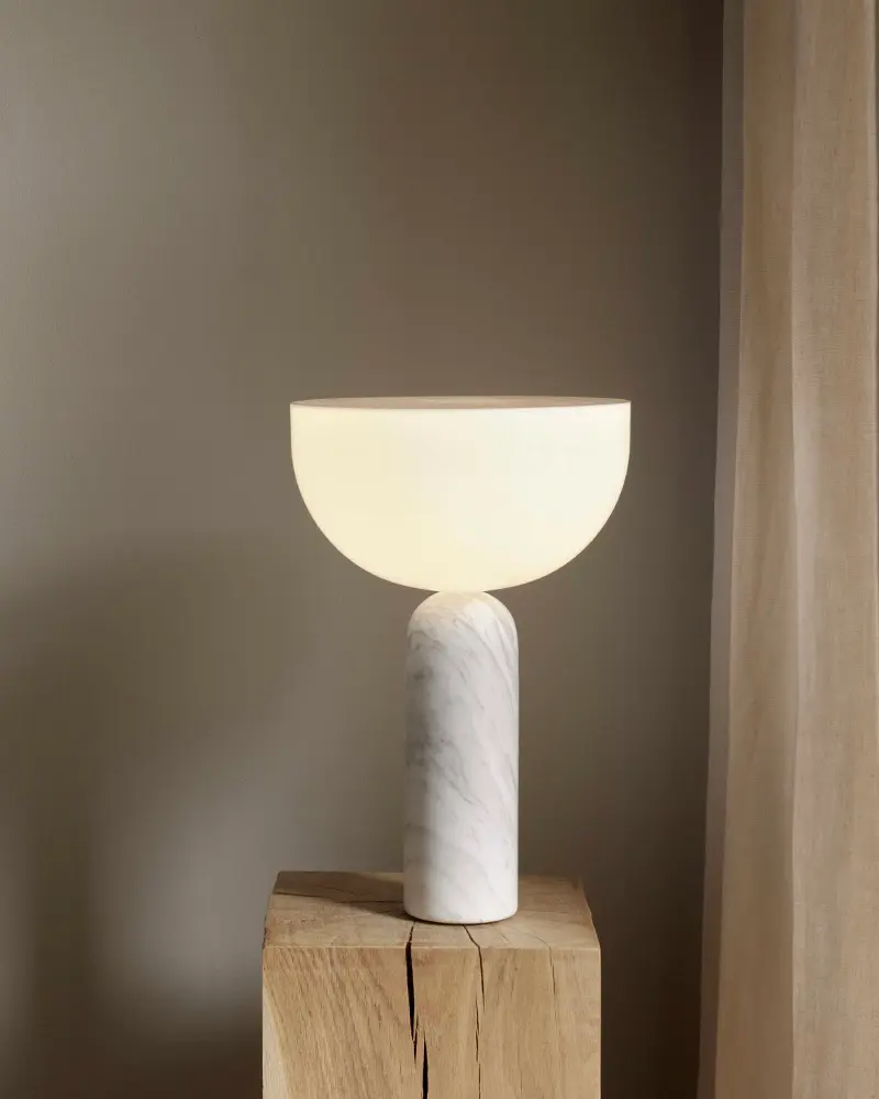 lampe pied marbre blanc