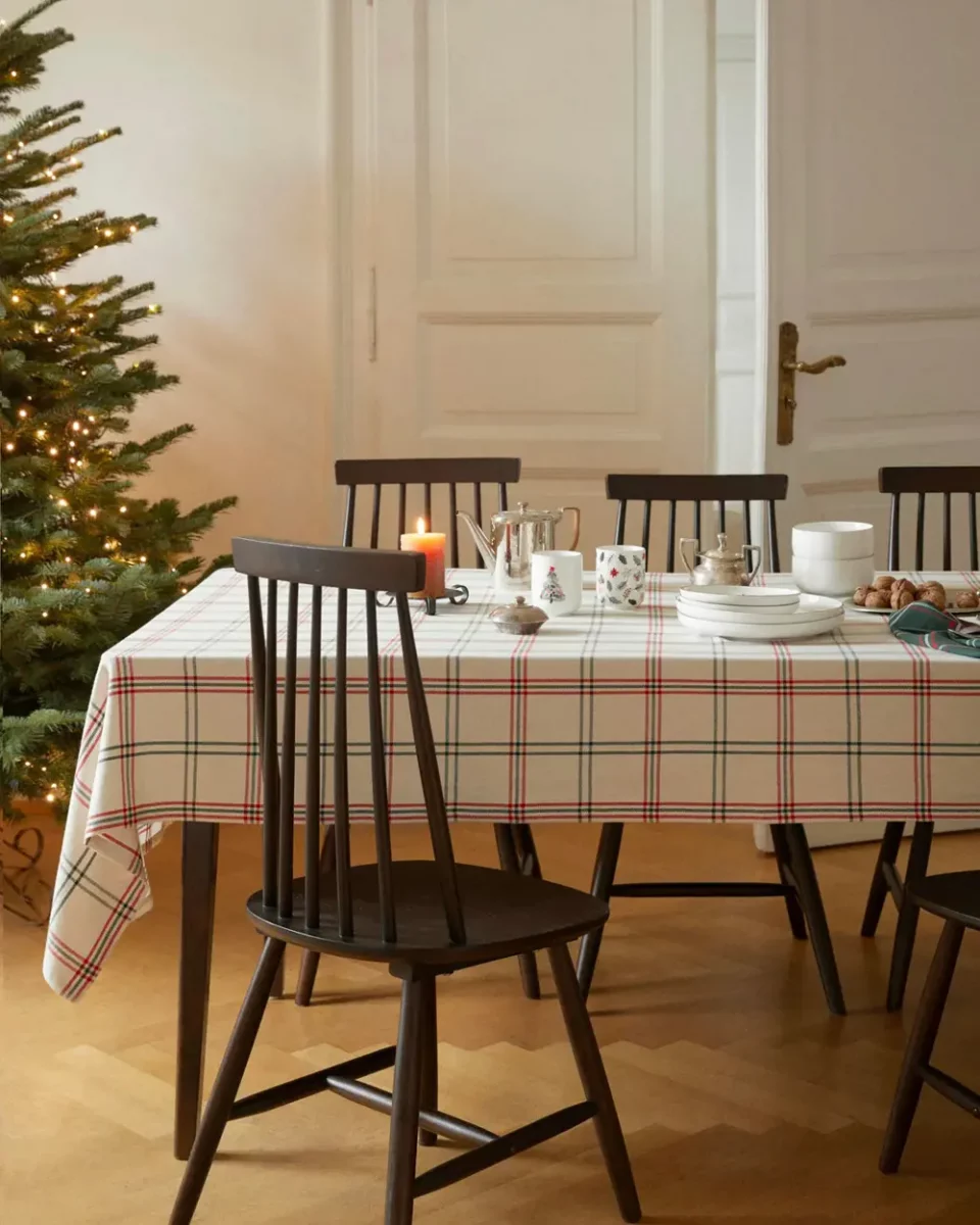 nappe table noel carreaux