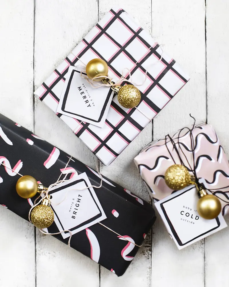 papier cadeau noel graphique a imprimer
