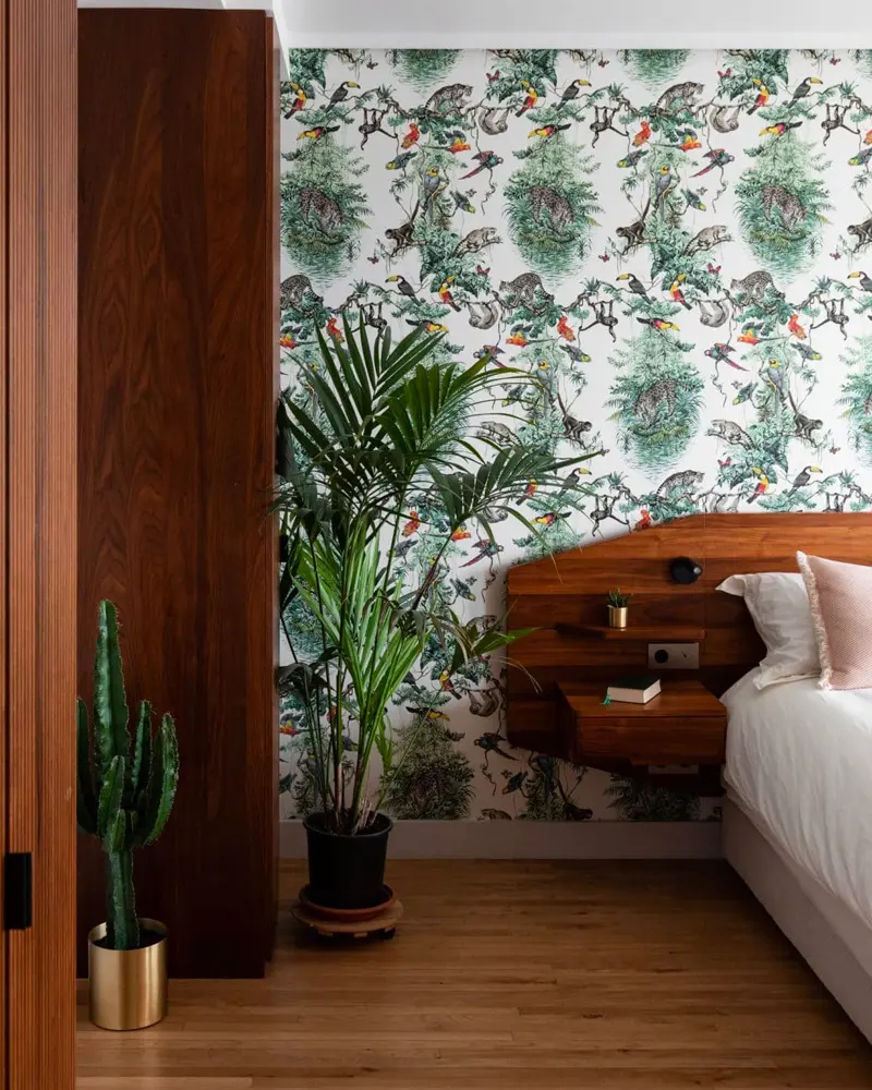 deco appartement moderne marbre bois chambre