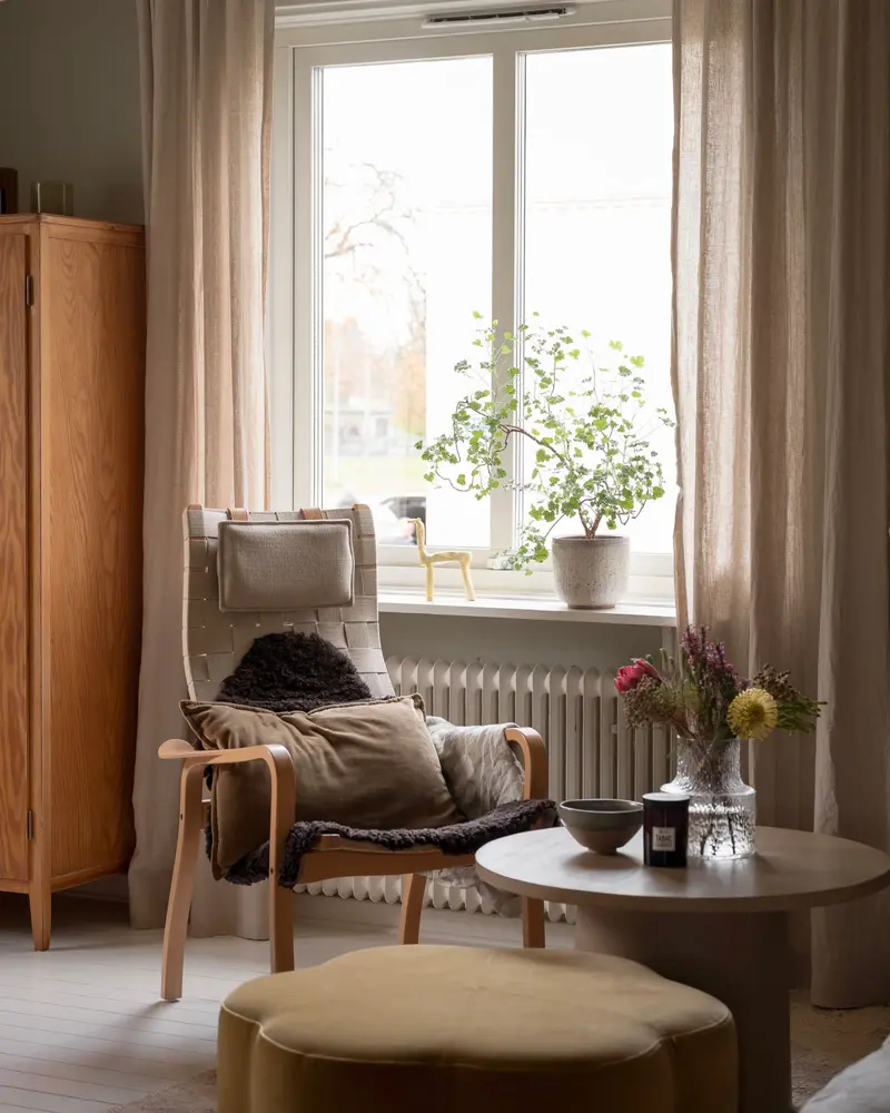 deco appartement naturel vert kaki salon