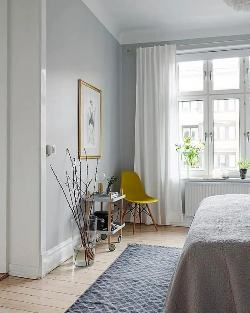 deco appartement vert blanc chambre