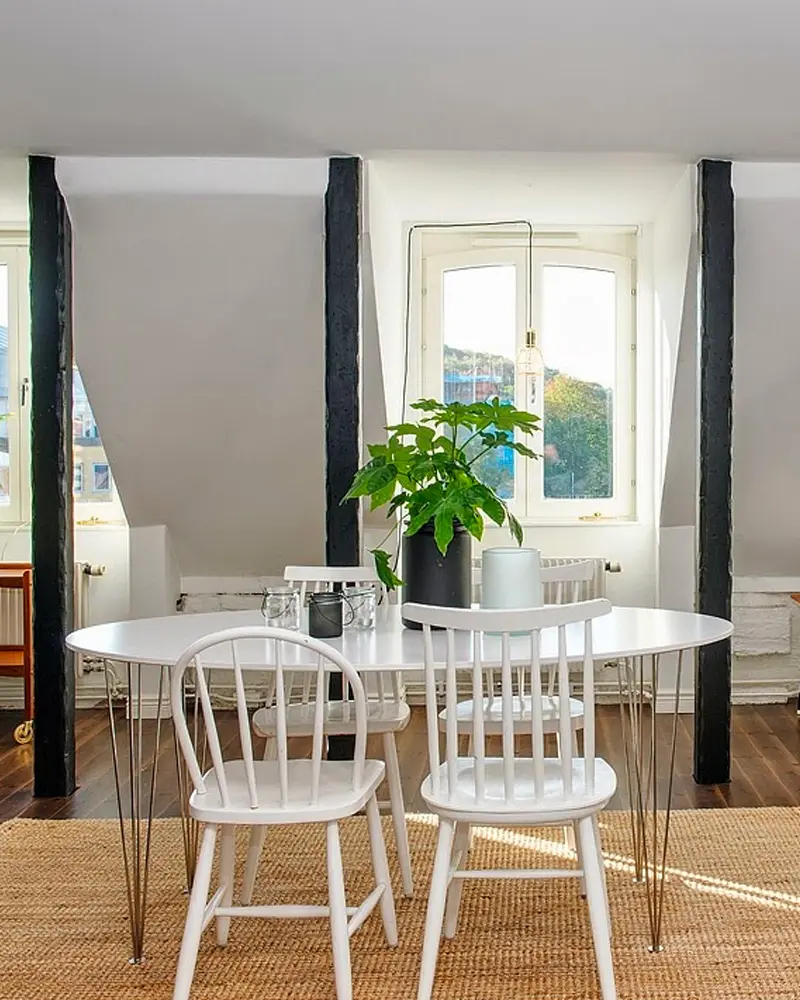 deco appartement vintage scandinave salle a manger