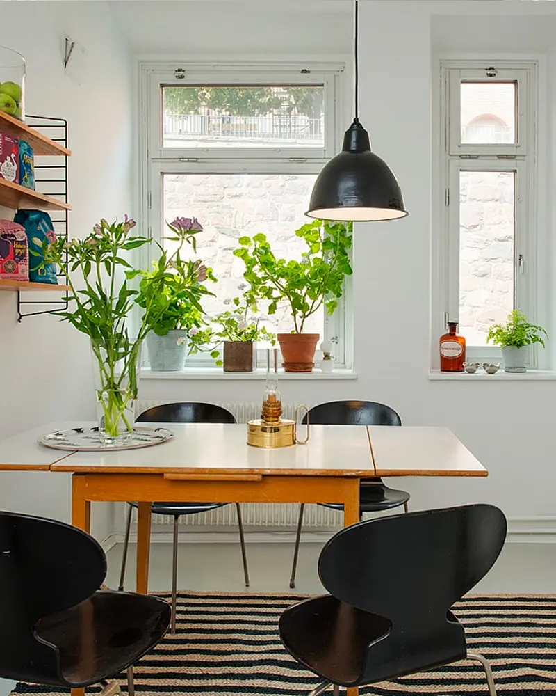 deco appartement vintage vegetal salle a manger