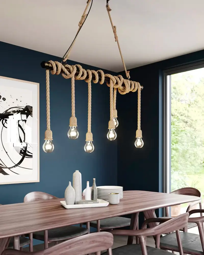deco salle a manger suspension corde