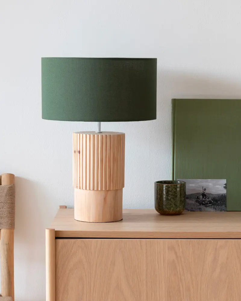 lampe bois vert kaki