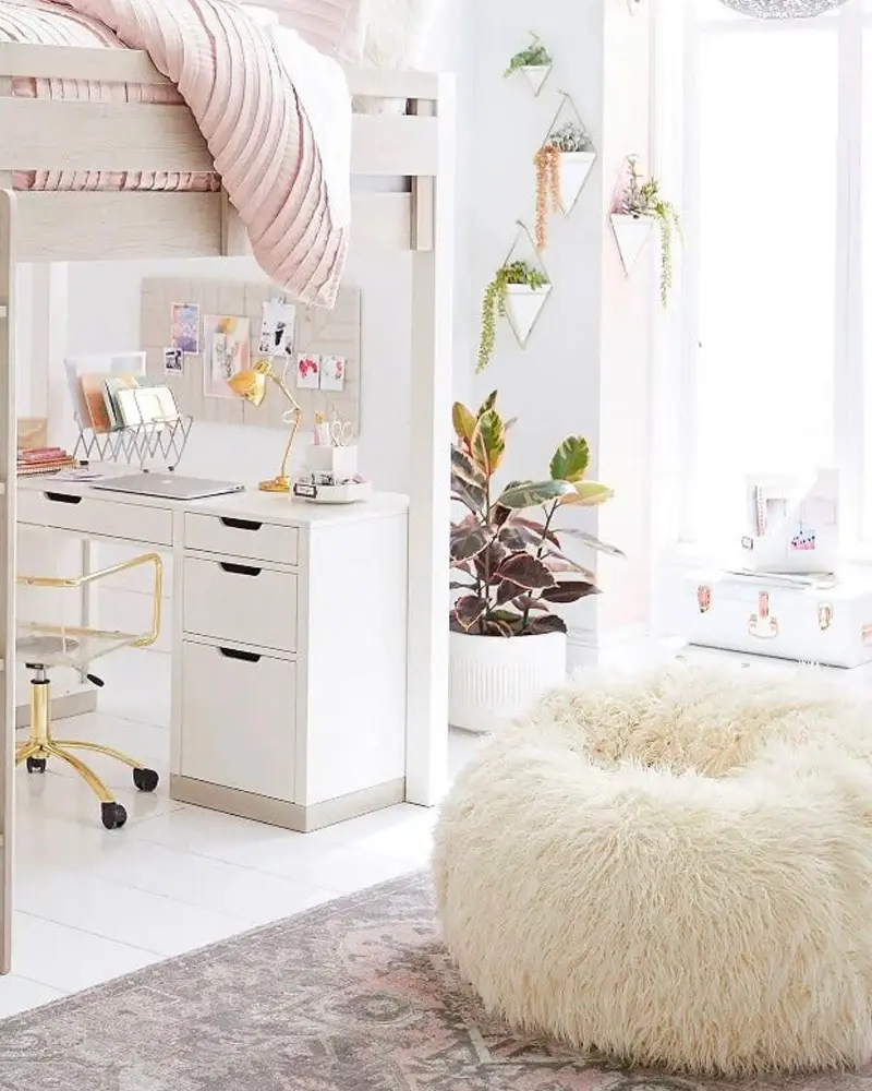 pouf fausse fourrure deco chambre enfant